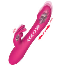 Load image into Gallery viewer, Rechargeable Double G-spot Rabbit Vibrating Massage Stick for Women Retractable Vibrator Sex Toys
