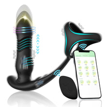Load image into Gallery viewer, Wireless Remote Control APP Telescopic Double-vibration Three-ring Back Chamber Prostate Anal Plug Sex Toys
