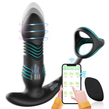 Load image into Gallery viewer, Wireless Remote Control APP Telescopic Double-vibration Three-ring Back Chamber Prostate Anal Plug Sex Toys

