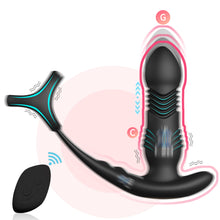 Load image into Gallery viewer, Wireless Remote Control APP Telescopic Double-vibration Three-ring Back Chamber Prostate Anal Plug Sex Toys
