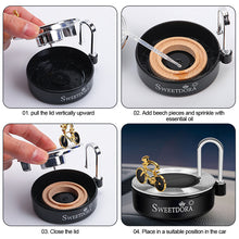 Load image into Gallery viewer, Car Air Freshener Dashboard Solar Rotating Auto Track Bike Aromatherapy Energy Saving Aroma Diffuser Interior
