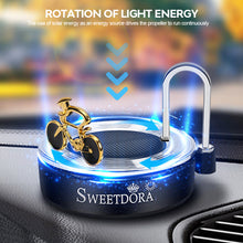 Load image into Gallery viewer, Car Air Freshener Dashboard Solar Rotating Auto Track Bike Aromatherapy Energy Saving Aroma Diffuser Interior
