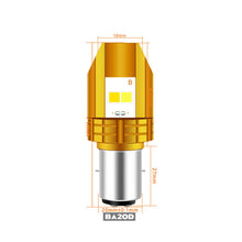 Load image into Gallery viewer, Motorcycle H6 BA20D H4 LED Headlight Bulb Double Colours White and Yellow LED 12V
