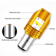 Load image into Gallery viewer, Motorcycle H6 BA20D H4 LED Headlight Bulb Double Colours White and Yellow LED 12V

