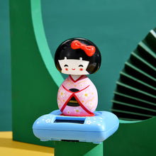 Load image into Gallery viewer, Japanese-Style Yuji Solar-Powered Bobble Doll Kimono Girl Shaking Head Nod Head Doll Car Decoration Gift Creative Interior Automotive
