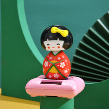 Load image into Gallery viewer, Japanese-Style Yuji Solar-Powered Bobble Doll Kimono Girl Shaking Head Nod Head Doll Car Decoration Gift Creative Interior Automotive
