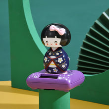Load image into Gallery viewer, Japanese-Style Yuji Solar-Powered Bobble Doll Kimono Girl Shaking Head Nod Head Doll Car Decoration Gift Creative Interior Automotive
