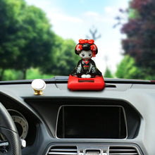 Load image into Gallery viewer, Japanese-Style Yuji Solar-Powered Bobble Doll Kimono Girl Shaking Head Nod Head Doll Car Decoration Gift Creative Interior Automotive
