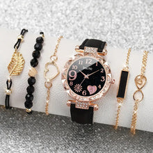 Load image into Gallery viewer, 5Pcs/Set Watch For Women Luxury Leather Analog Ladies Quartz Wrist Watch Fashion Bracelet Watch Set Female
