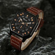 Load image into Gallery viewer, 1Pc Fashion Square Dial Leather Mens Watches Luxury Sport Watch Man Quartz WristWatches
