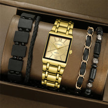 Load image into Gallery viewer, 5Pcs/Set Men's Watches Luxury Stainless Steel Quartz Watch Man Calendar Sports Wristwatch Clock
