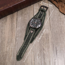 Load image into Gallery viewer, Mens Quartz Watches Luxury Wristwatch Cowhide Watchband Punk Style Watch for Men Wide Genuine Leather Bracelets
