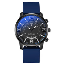 Load image into Gallery viewer, 1Pc Fashion Men Watch Luxury Sport Mens Blue Glass Watches Silicone Wristwatch Stereo Numeral Watches

