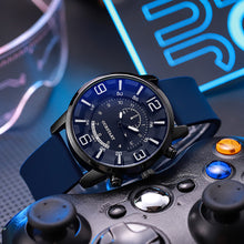 Load image into Gallery viewer, 1Pc Fashion Men Watch Luxury Sport Mens Blue Glass Watches Silicone Wristwatch Stereo Numeral Watches
