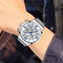 Load image into Gallery viewer, 1Pc Fashion Men Stainless Steel Quartz Sports Watch Luxury Male Business Wristwatch Luminescence Clock
