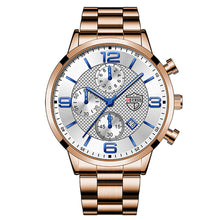 Load image into Gallery viewer, 1Pc Fashion Men Stainless Steel Quartz Sports Watch Luxury Male Business Wristwatch Luminescence Clock
