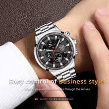Load image into Gallery viewer, 1Pc Fashion Men Stainless Steel Quartz Sports Watch Luxury Male Business Wristwatch Luminescence Clock
