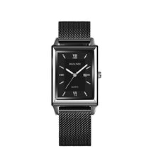 Load image into Gallery viewer, 1Pc Men's Watches Luxury Fashion Square Quartz Wrist Watch Waterproof Calendar Silver Gold Watch for Men
