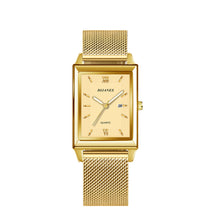 Load image into Gallery viewer, 1Pc Men's Watches Luxury Fashion Square Quartz Wrist Watch Waterproof Calendar Silver Gold Watch for Men
