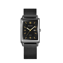 Load image into Gallery viewer, 1Pc Men's Watches Luxury Fashion Square Quartz Wrist Watch Waterproof Calendar Silver Gold Watch for Men
