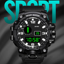 Load image into Gallery viewer, 1Pc Luminous Men Sport Watch Silicone Strap Wrist Watch LED Calendar Waterproof Digital Watch
