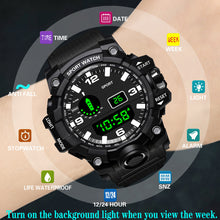 Load image into Gallery viewer, 1Pc Luminous Men Sport Watch Silicone Strap Wrist Watch LED Calendar Waterproof Digital Watch

