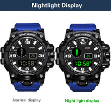 Load image into Gallery viewer, 1Pc Luminous Men Sport Watch Silicone Strap Wrist Watch LED Calendar Waterproof Digital Watch
