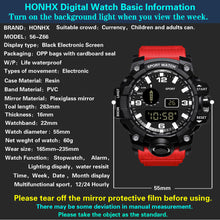 Load image into Gallery viewer, 1Pc Luminous Men Sport Watch Silicone Strap Wrist Watch LED Calendar Waterproof Digital Watch
