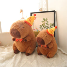 Load image into Gallery viewer, Happy Birthday Capybara Plush Toy Fluffty Kawaii Plushie Doll Simulation Capibara Cute Stuffed Animals Soft Plush Birthday Gift Kid Toys
