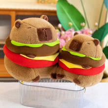 Load image into Gallery viewer, Hamburger Turtle Backpack Capybara Plush Toy Fluffty Kawaii Plushie Simulation Capibara Cute Stuffed Animals Soft Plush Kid Toys Children's Day Gift
