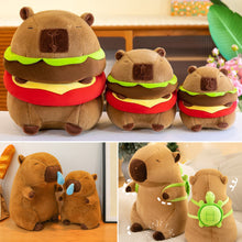Load image into Gallery viewer, Hamburger Turtle Backpack Capybara Plush Toy Fluffty Kawaii Plushie Simulation Capibara Cute Stuffed Animals Soft Plush Kid Toys Children's Day Gift
