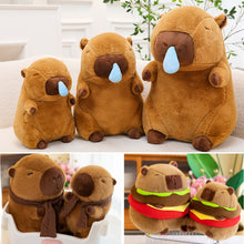 Load image into Gallery viewer, Hamburger Turtle Backpack Capybara Plush Toy Fluffty Kawaii Plushie Simulation Capibara Cute Stuffed Animals Soft Plush Kid Toys Children's Day Gift
