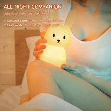 Load image into Gallery viewer, Rabbit Silicone LED Night Light Pat Sensor Rechargeable Lamp Kids Bedroom Decor Cartoon Animal Night Lamp Christmas Gifts
