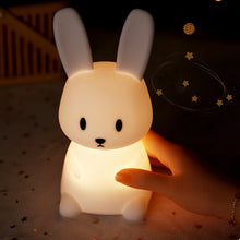 Load image into Gallery viewer, Rabbit Silicone LED Night Light Pat Sensor Rechargeable Lamp Kids Bedroom Decor Cartoon Animal Night Lamp Christmas Gifts
