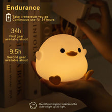 Load image into Gallery viewer, Duck Silicone LED Night Light Pat Sensor Rechargeable Lamp Kids Bedroom Decor Cartoon Animal Night Lamp Christmas Gifts
