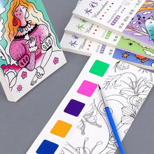 Load image into Gallery viewer, 12 Sheets Portable Children Watercolor Painting Book Paint with Water Brush Kids Gouache Graffiti Picture Coloring Drawing Toys Gifts
