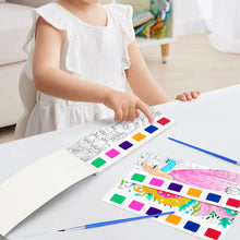 Load image into Gallery viewer, 12 Sheets Portable Children Watercolor Painting Book Paint with Water Brush Kids Gouache Graffiti Picture Coloring Drawing Toys Gifts
