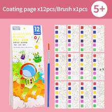 Load image into Gallery viewer, 12 Sheets Portable Children Watercolor Painting Book Paint with Water Brush Kids Gouache Graffiti Picture Coloring Drawing Toys Gifts

