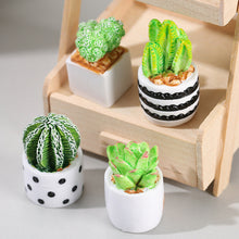 Load image into Gallery viewer, Mini Artificial Resin Cactus Figurines Potted Plant Indoor Desktop Decorations Mini Succulent Potted Plant Cactus Micro Landscape Model

