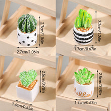 Load image into Gallery viewer, Mini Artificial Resin Cactus Figurines Potted Plant Indoor Desktop Decorations Mini Succulent Potted Plant Cactus Micro Landscape Model
