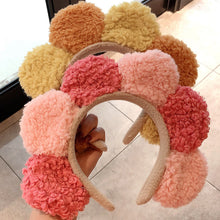 Load image into Gallery viewer, Fleece Sunflower Headband Cute Skincare Headband Hairband Candy Color Headband Gift Hair Accessories
