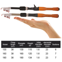 Load image into Gallery viewer, 1.3/1.6/1.8M Short-Section Retractable Lure Fishing Rod Portable Straight Handle Gun Handle Long Throw Sea Ice Fishing FRP Fishing Rod
