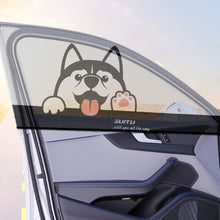 Load image into Gallery viewer, 2Pcs Car Sun Visor Front Rear Side Window Sun Shade Meshs Fabric Cover Shield UV Protector Black Auto Sunshade Curtain
