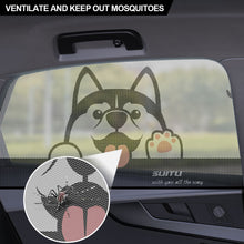 Load image into Gallery viewer, 2Pcs Car Sun Visor Front Rear Side Window Sun Shade Meshs Fabric Cover Shield UV Protector Black Auto Sunshade Curtain
