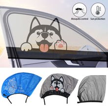 Load image into Gallery viewer, 2Pcs Car Sun Visor Front Rear Side Window Sun Shade Meshs Fabric Cover Shield UV Protector Black Auto Sunshade Curtain
