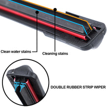 Load image into Gallery viewer, Universal 14" 16" 18" 20" 22" Car Windshield Wiper Blades Double Layer Soft Rubber Automotive Replacement Wipers
