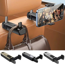Load image into Gallery viewer, 2 in 1 Car Seat Hook Rear Row Hanger Phone Holder Stable Headrest Hanging Hook Hidden
