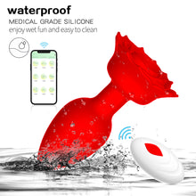 Load image into Gallery viewer, Silicone Charging APP Remote Control Rose Silicone Anal Plug Female Masturbator Women Adults Sex Toys
