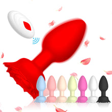 Load image into Gallery viewer, Silicone Charging APP Remote Control Rose Silicone Anal Plug Female Masturbator Women Adults Sex Toys
