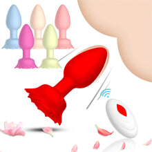 Load image into Gallery viewer, Silicone Charging APP Remote Control Rose Silicone Anal Plug Female Masturbator Women Adults Sex Toys
